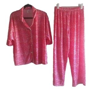 Women's Heart Pattern Pajama Pants Set XL Spandex Blend Soft Comfy Cozy